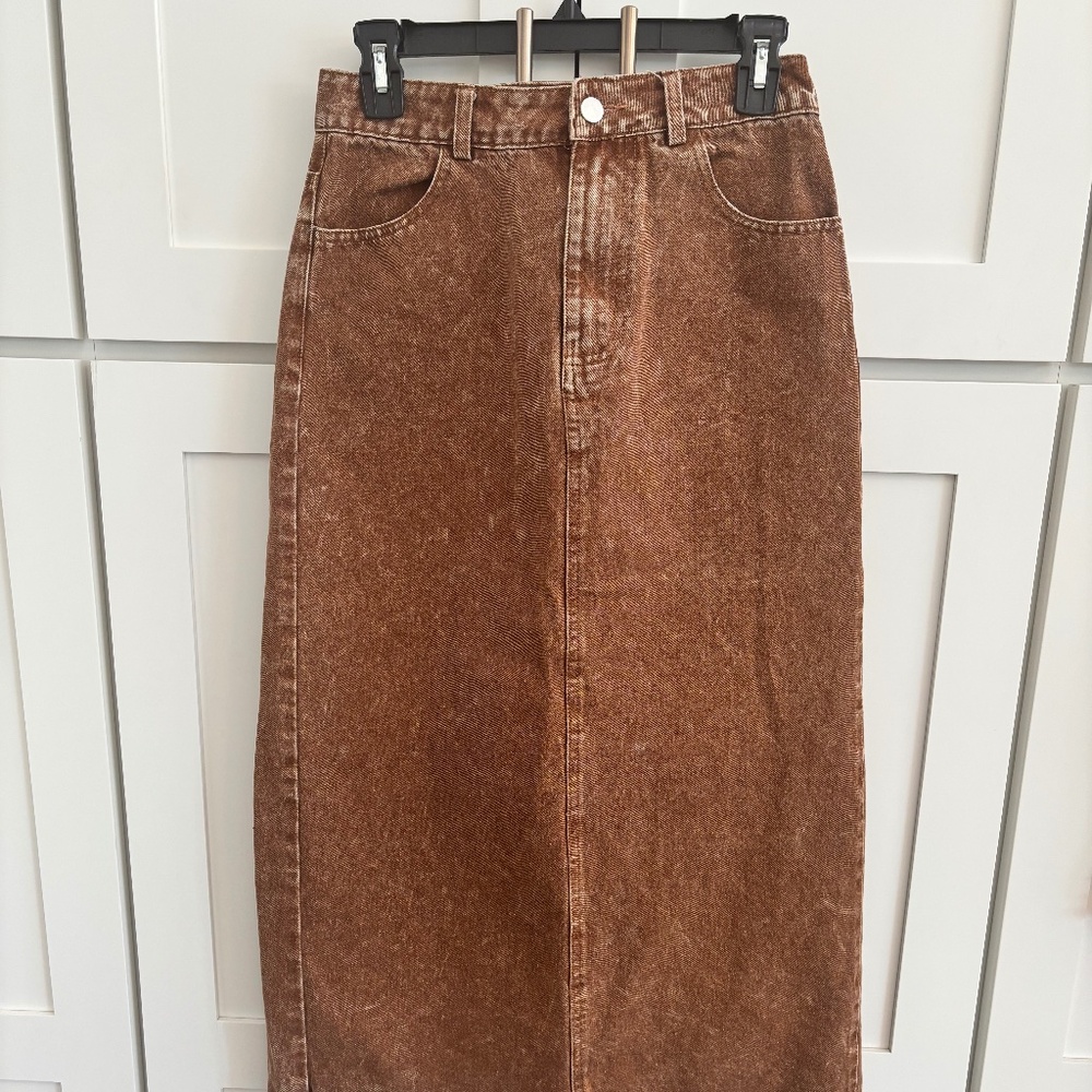 Pretty Garbage Brown Denim Skirt size S